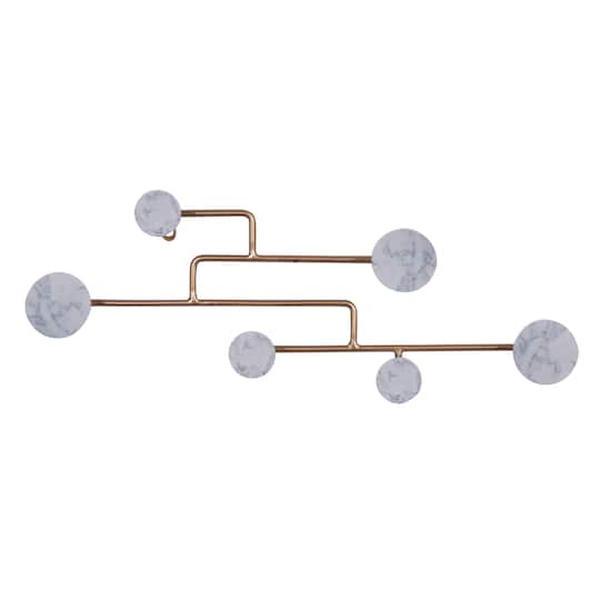 Gold Wood Glam Wall Hook, 7" x 24" x 2"